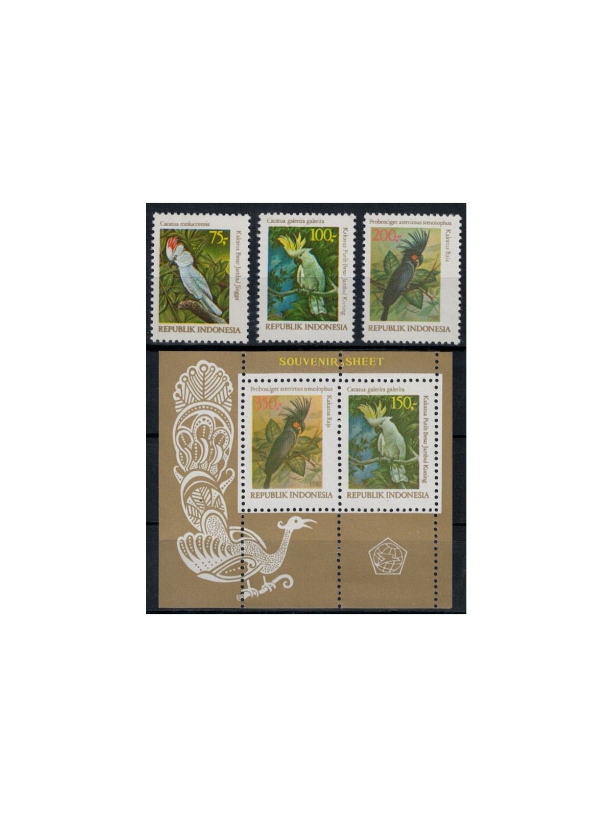 INDONESIA 1981 Fauna (Uccelli) 3v + 1 BF MNH**