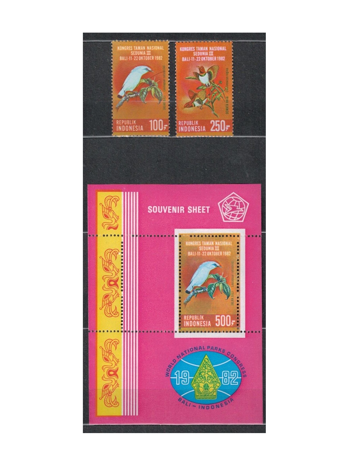 INDONESIA 1982 Fauna (Uccelli) 2v + 1 BF MNH**