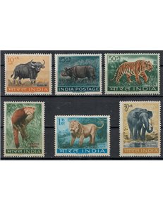 INDIA 1962-63 Protezione della natura 6v MNH**