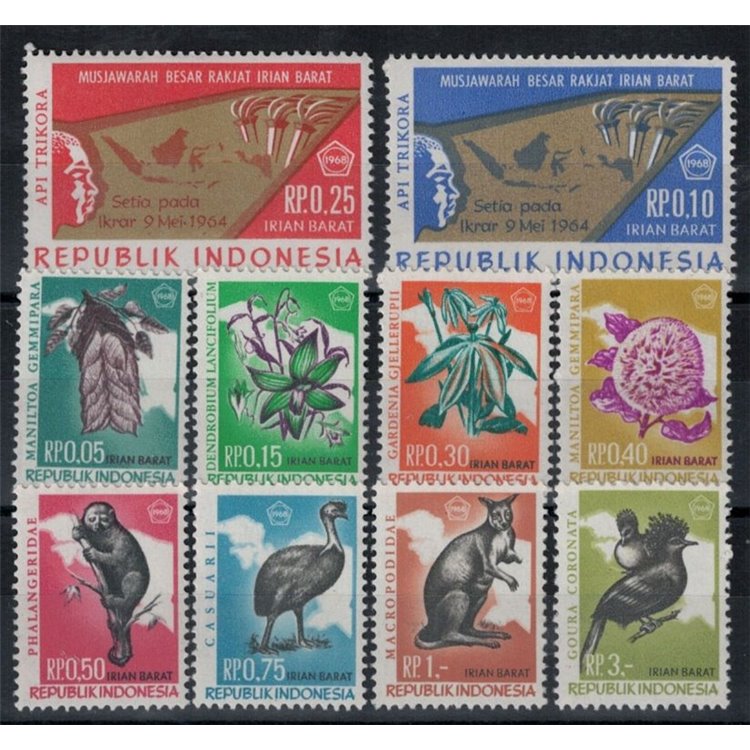 INDONESIA (IRIAN BARAT) 1968 Flora and fauna 10v MNH**