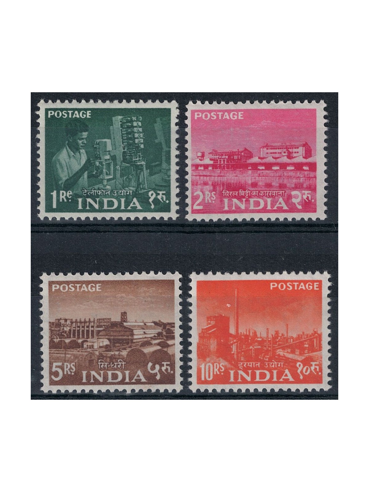INDIA 1959 Ordinary series - Definitives 4v MNH**