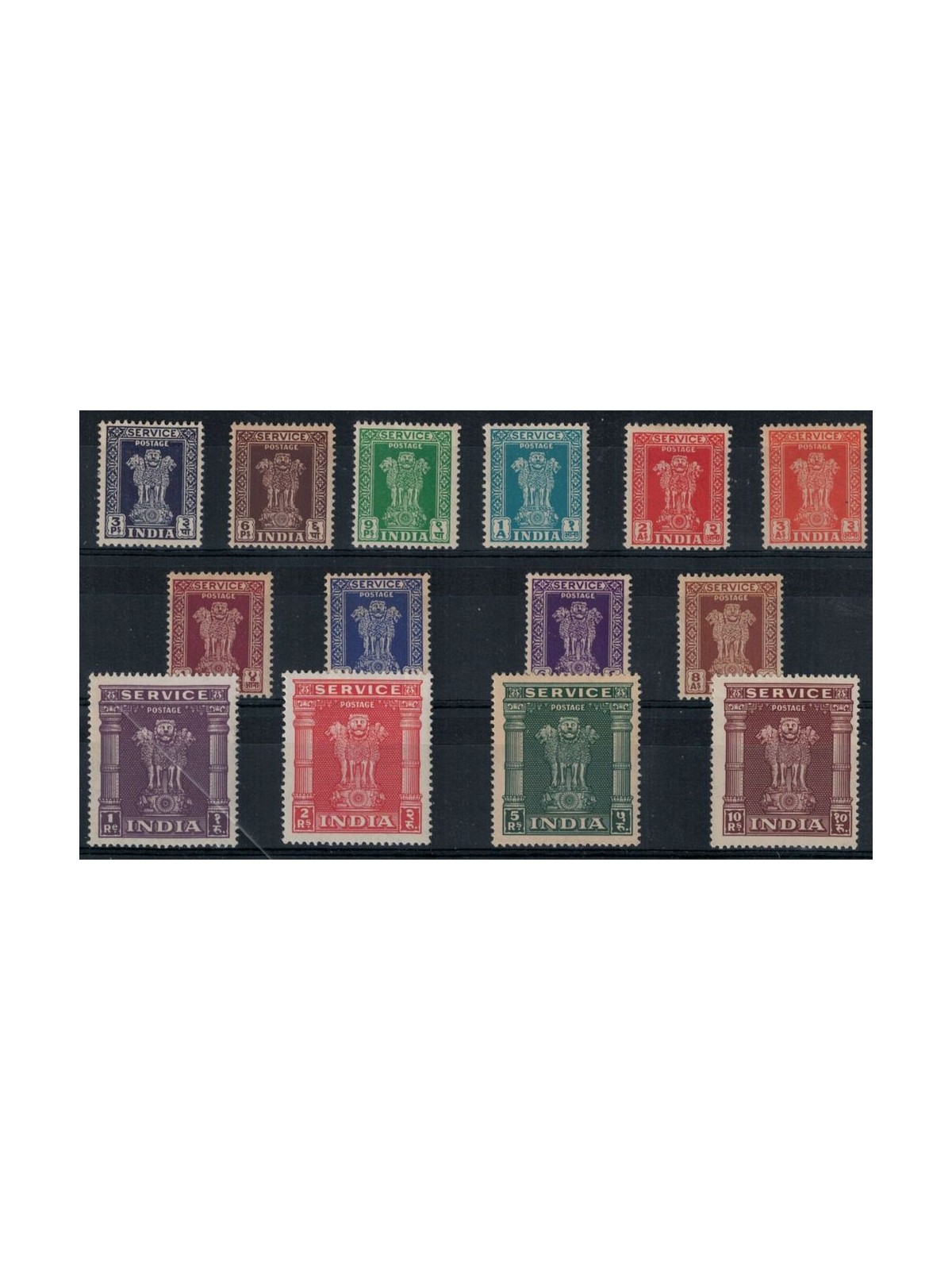 INDIA 1950-51 Services - On service 14v MNH**