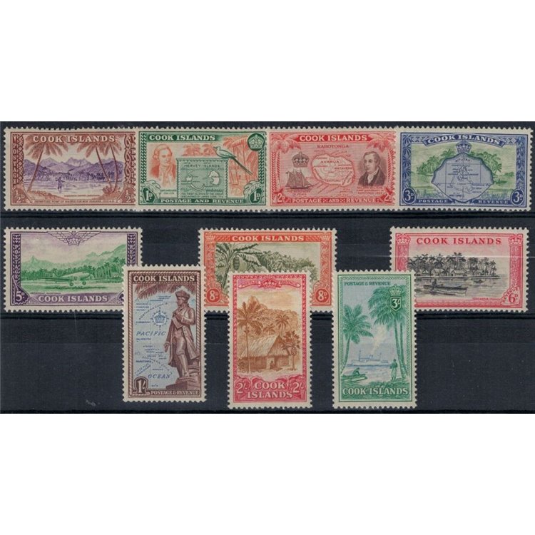 COOK ISLANDS 1949 Ordinary series 10v MH*