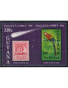 GUYANA 1986 Cometa di Halley 2v MNH**