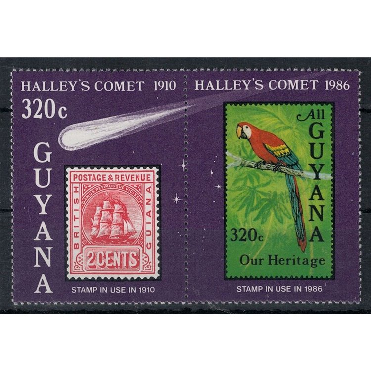 GUYANA 1986 Cometa di Halley 2v MNH**