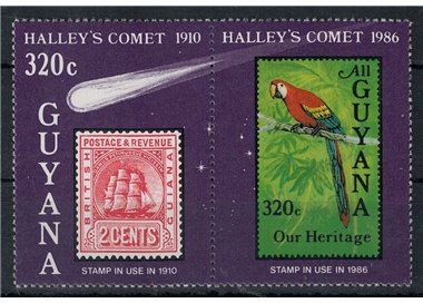 GUYANA 1986 Cometa di Halley 2v MNH**