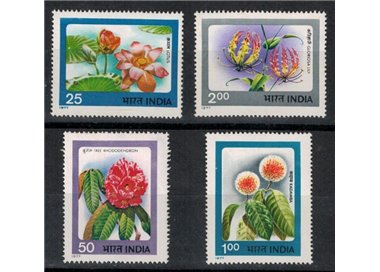 INDIA 1977 Clubs - Flowers 4v MNH**