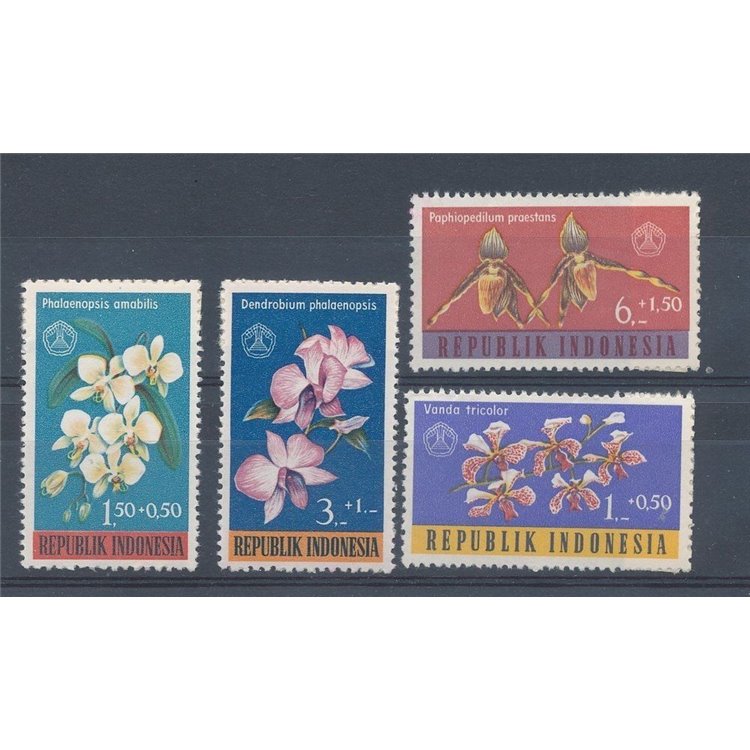 INDONESIA 1962 Social Work Day, orchids 4v MNH**