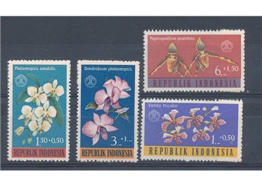 INDONESIA 1962 Social Work Day, orchids 4v MNH**