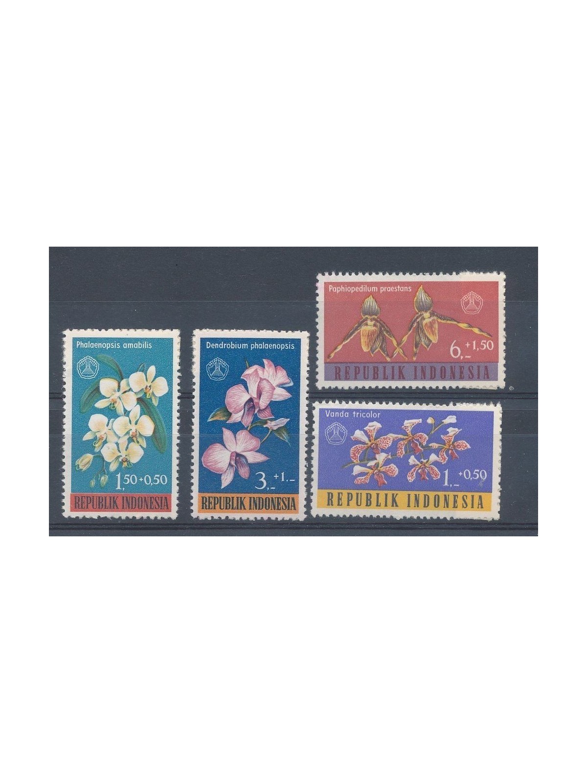 INDONESIA 1962 Social Work Day, orchids 4v MNH**