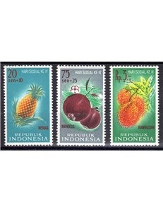 INDONESIA 1961 Social Work Day, fruit 3v MNH**