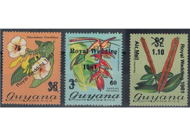 GUYANA 1982 Royal Wedding 3v MNH**