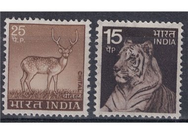 INDIA 1974 Ordinary set, fauna 2v MNH**