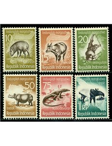 INDONESIA 1959 Protezione animali 6v MNH**