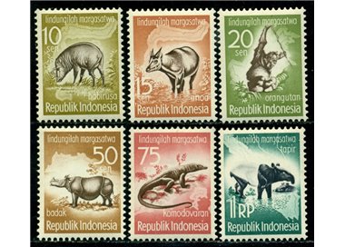 INDONESIA 1959 Animal Protection 6v MNH**