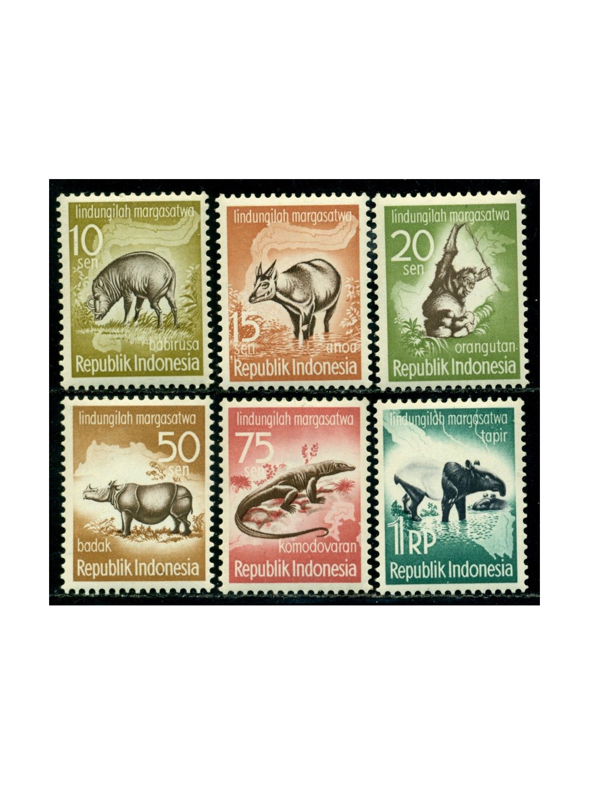 INDONESIA 1959 Protezione animali 6v MNH**