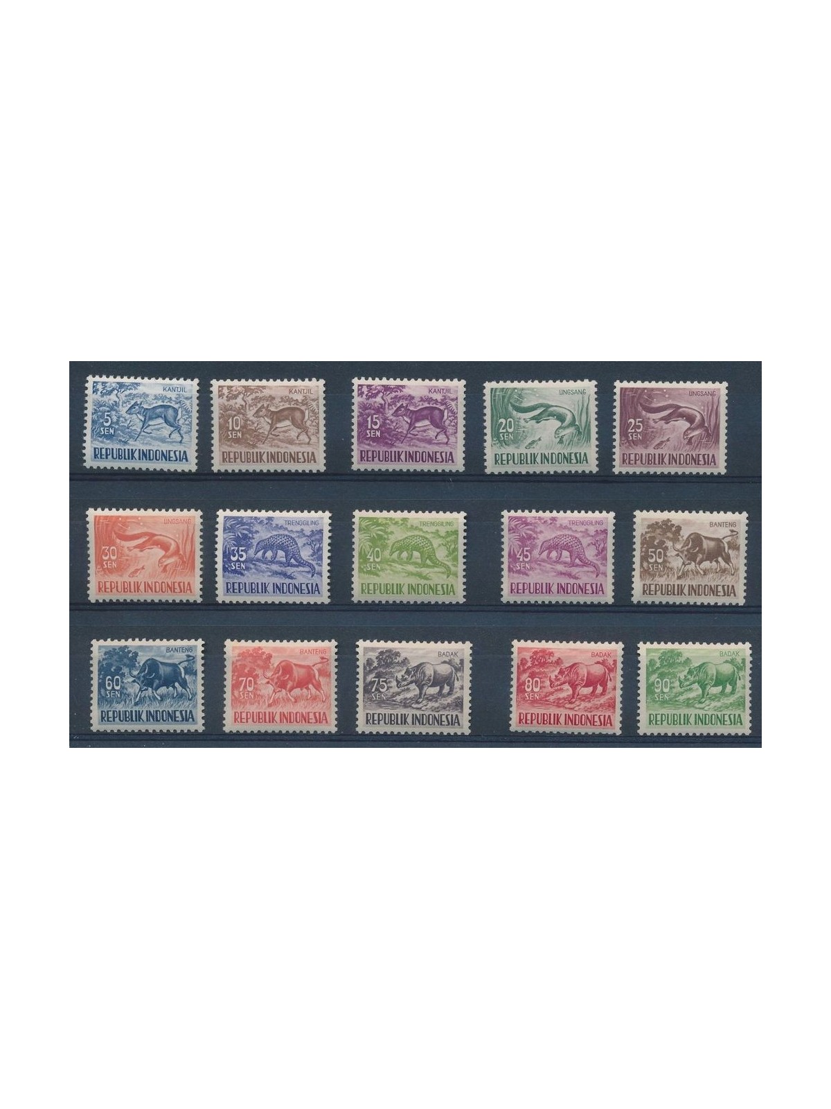INDONESIA 1956-58 Fauna, animali 15v MNH**