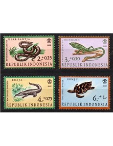 INDONESIA 1966 Pro opere di carità, rettili 4v MNH**