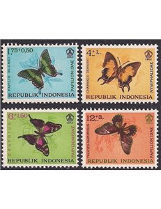 INDONESIA 1963 Various Butterflies 4v MNH**