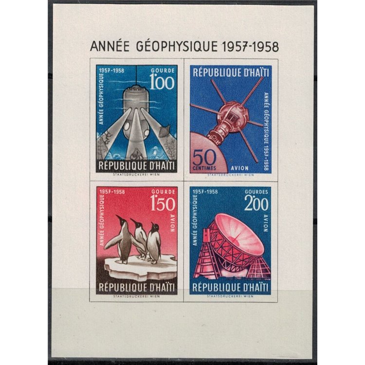 HAITI 1958 International Geophysical Year 1 s/s MNH**