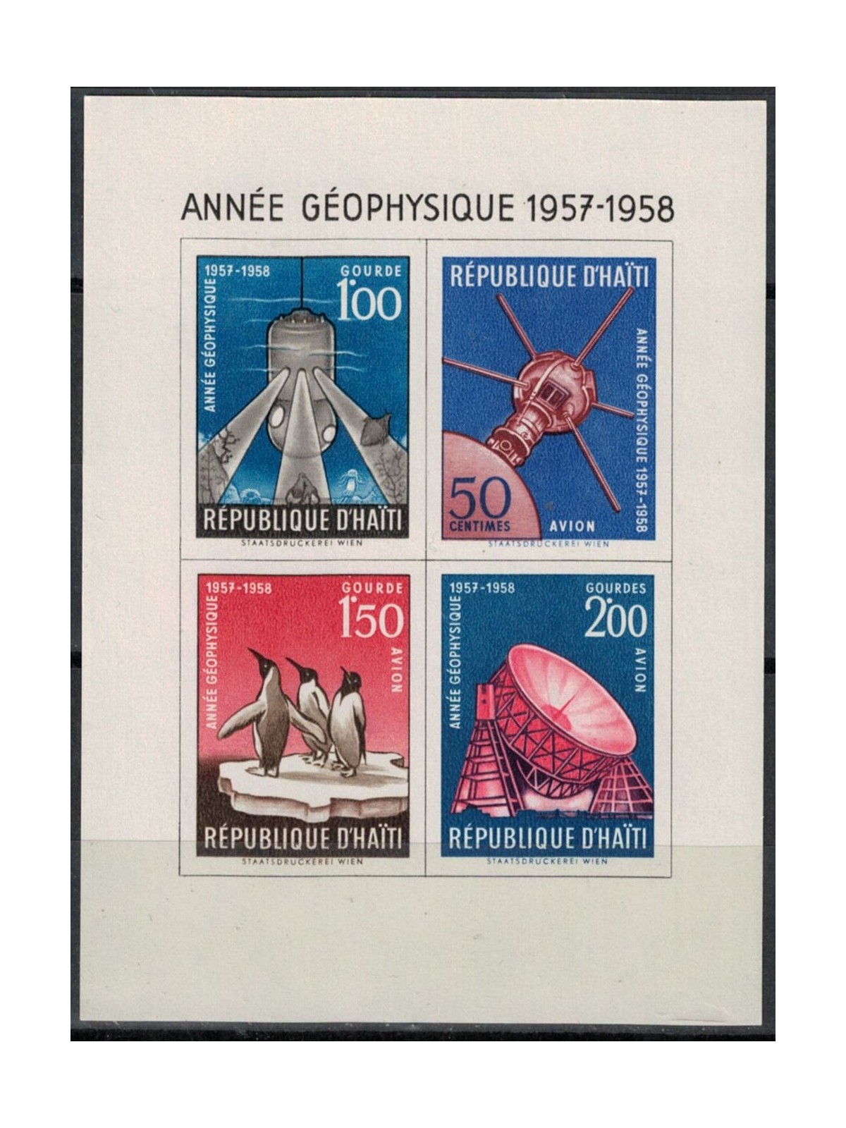HAITI 1958 International Geophysical Year 1 s/s MNH**