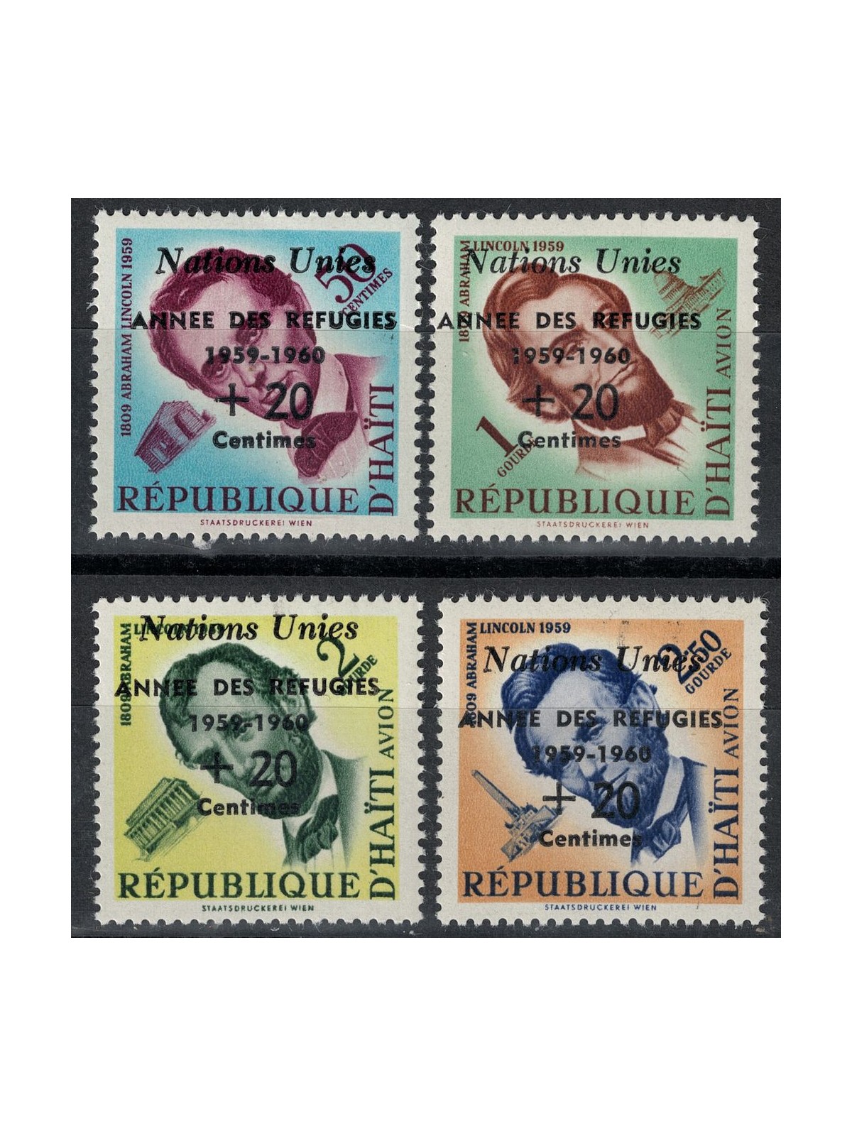 HAITI 1959 World Refugee Year 4v MNH**