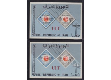 IRAQ 1965 Centenary of UIT 2 s/s MNH**