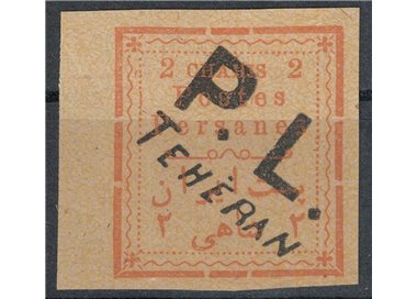 IRAN 1902-03 2c soprastampato P.L. TEHERAN in nero (A) MNH**