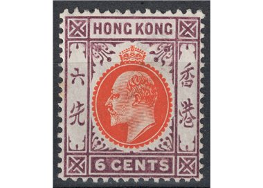 HONG KONG 1904-09 Edoardo VII 6c bruno violetto MH*