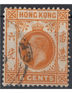 HONG KONG 1912-21 George V 6c orange us