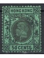 HONG KONG 1912-21 Giorgio V 50c nero e grigio su verde us