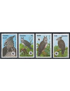 GUYANA 1990 Endangered Animals, Harpy Eagle 4v MNH**
