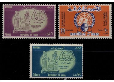 IRAQ 1964 Diritti Umani 3v MNH**