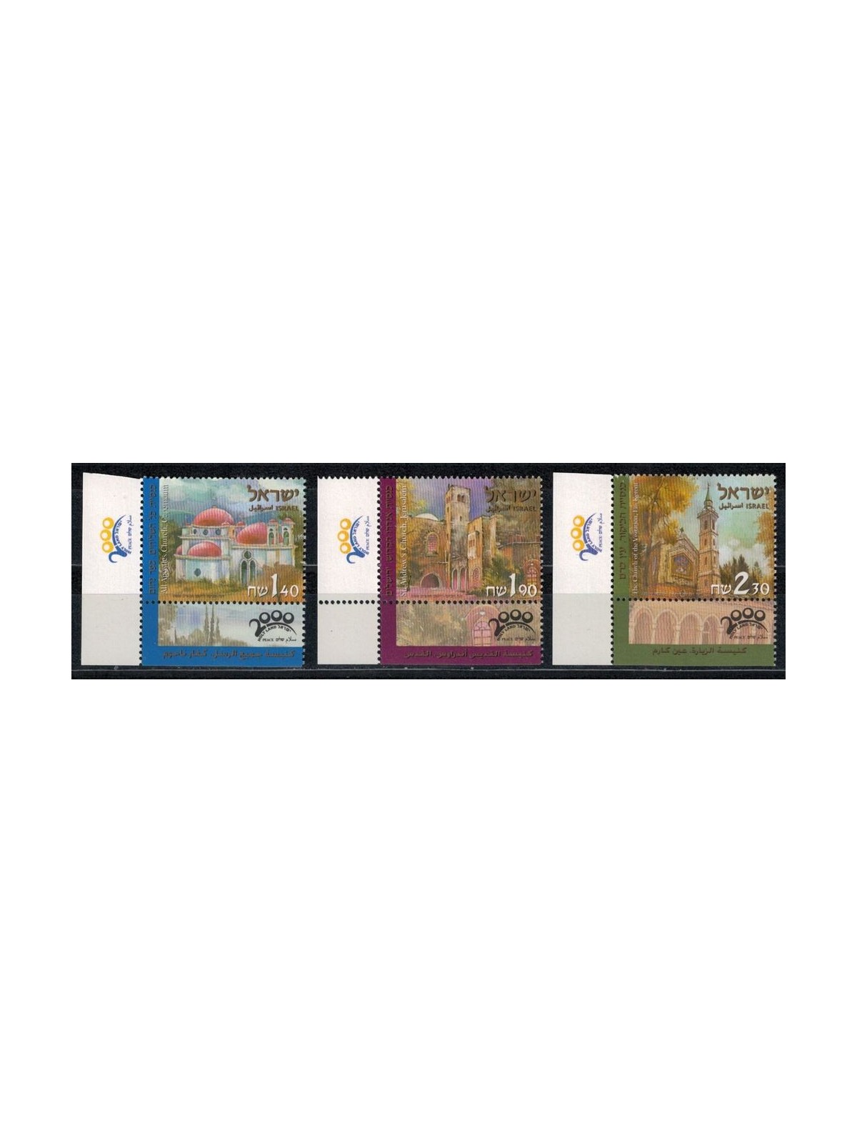 ISRAEL 2000 Pilgrimage 3v MNH**
