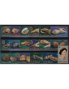 COOK ISLANDS 1974 Ordinary series, shells 17v MNH**