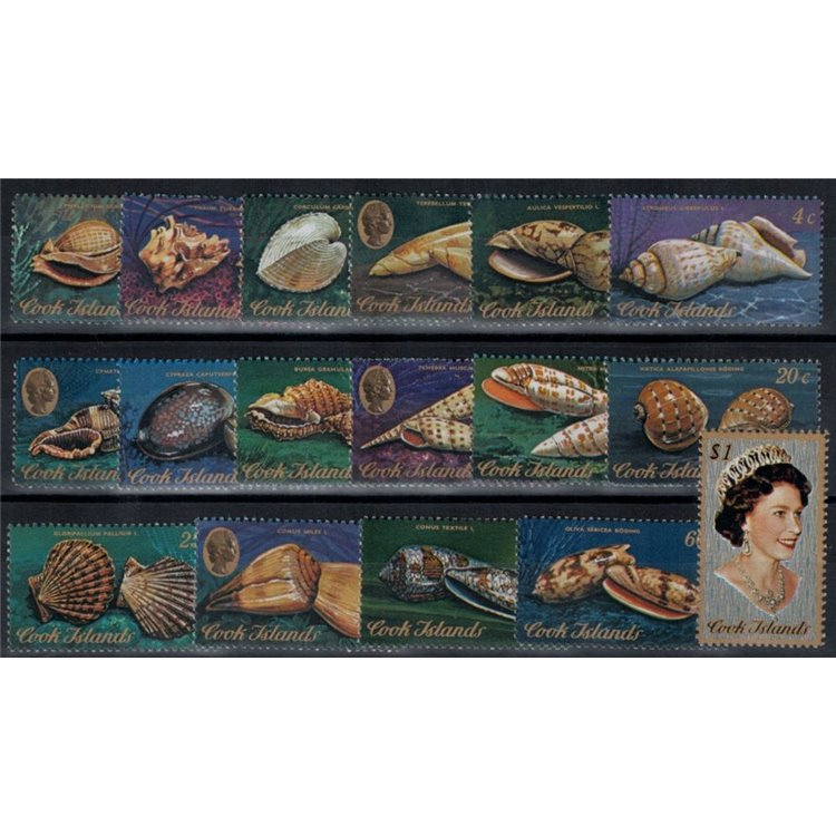 COOK ISLANDS 1974 Ordinary series, shells 17v MNH**