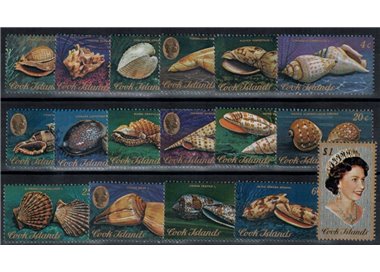 COOK ISLANDS 1974 Ordinary series, shells 17v MNH**