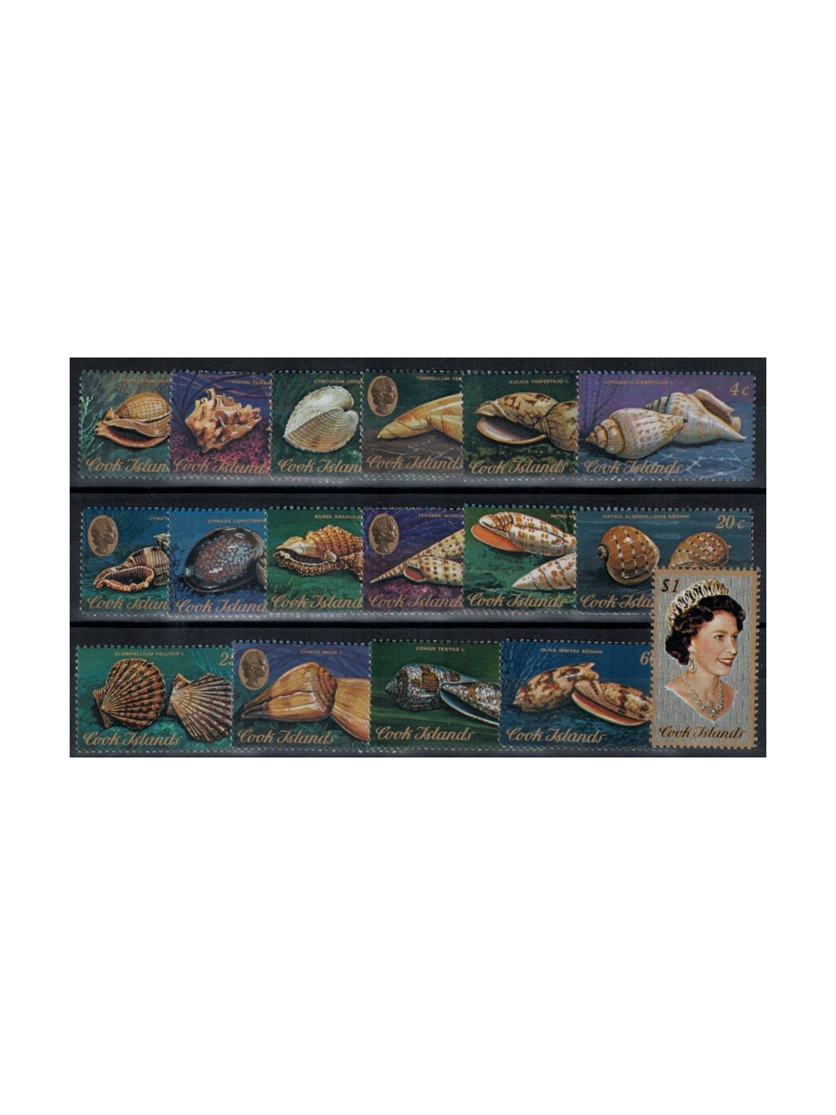 COOK ISLANDS 1974 Ordinary series, shells 17v MNH**