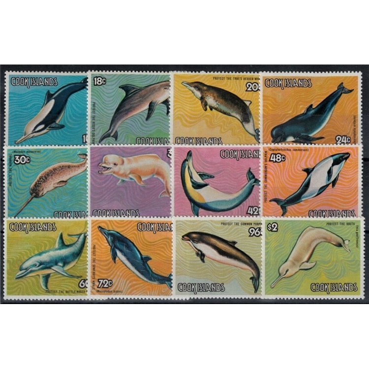 ISOLE COOK 1984 Fauna marina, balene 12v MNH**