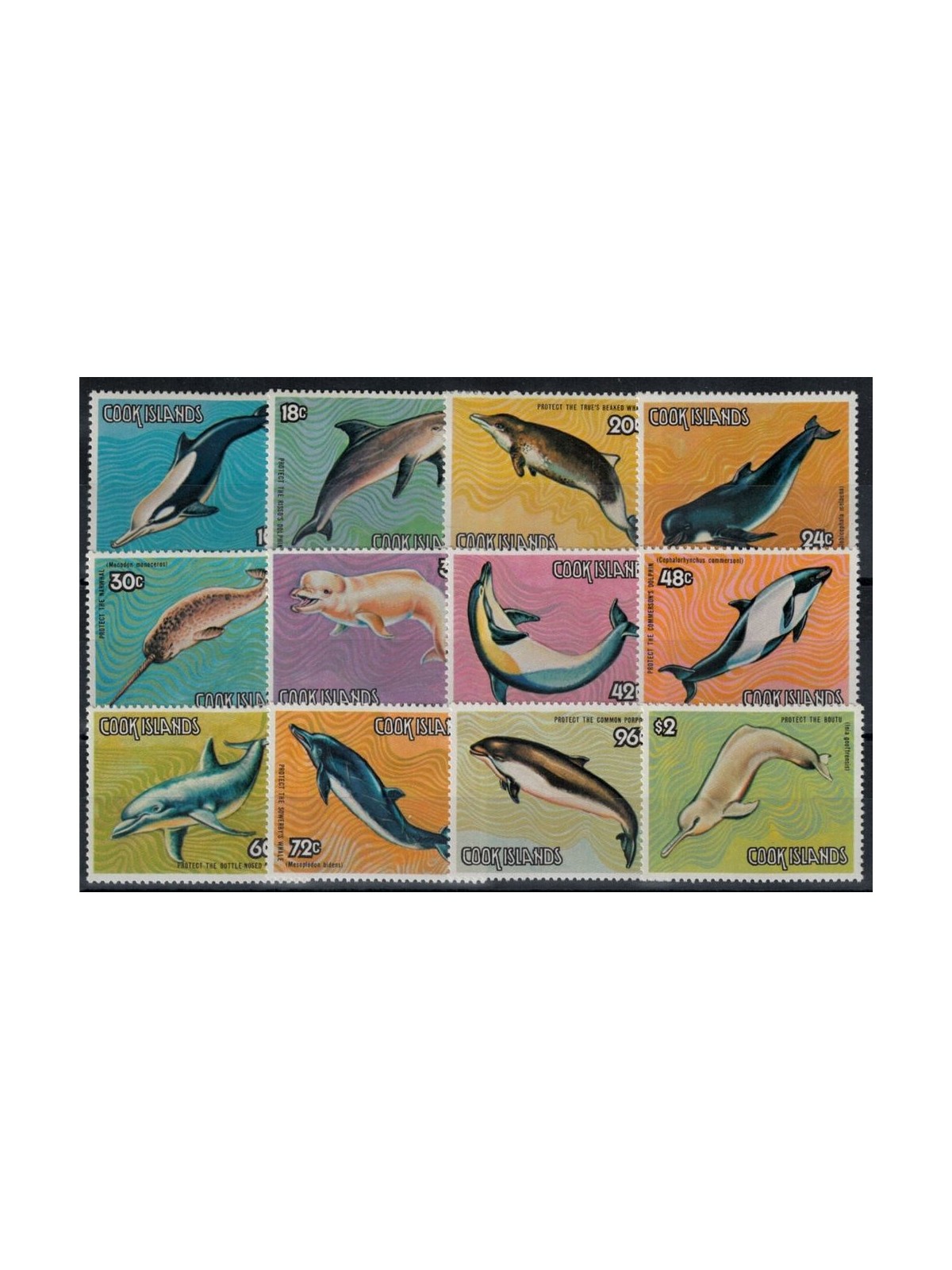 ISOLE COOK 1984 Fauna marina, balene 12v MNH**