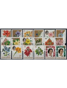 ISOLE COOK 1967 Serie ordinaria, fiori 18v MNH**