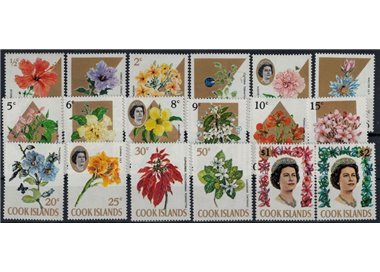 ISOLE COOK 1967 Serie ordinaria, fiori 18v MNH**