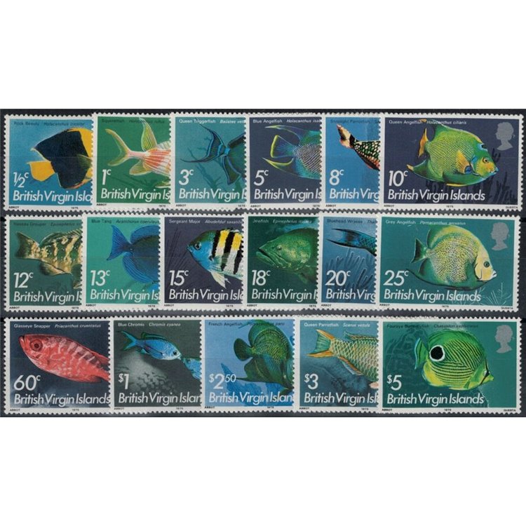 VIRGIN ISLANDS 1975 Fish 17v MNH**