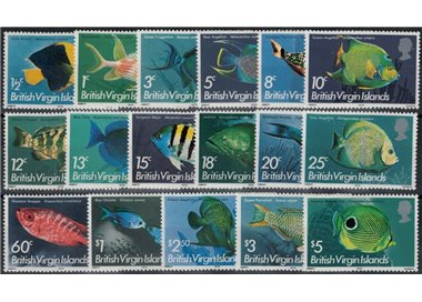 ISOLE VERGINI 1975 Pesci 17v MNH**