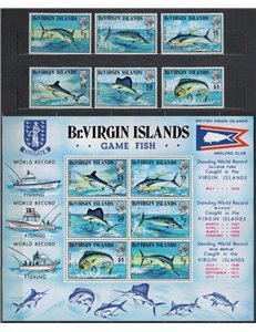 VIRGIN ISLANDS 1972 Sea fishing 6v + 1 s/s MNH**