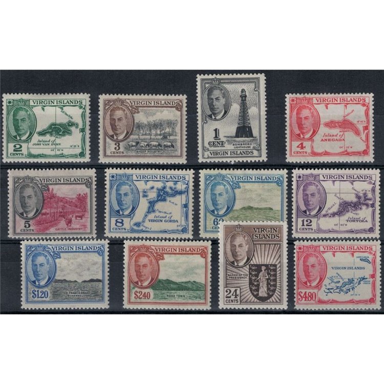ISOLE VERGINI 1952 Giorgio VI 12v MH*