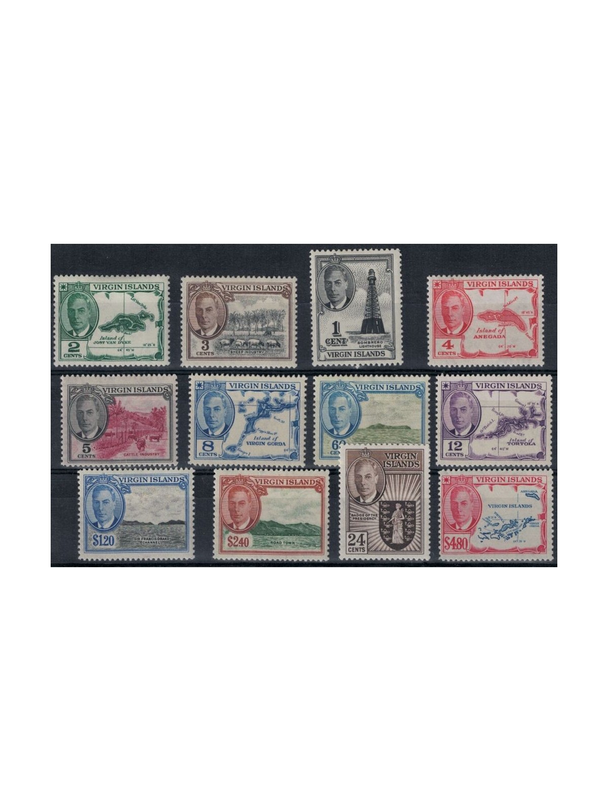 VIRGIN ISLANDS 1952 George VI 12v MH*