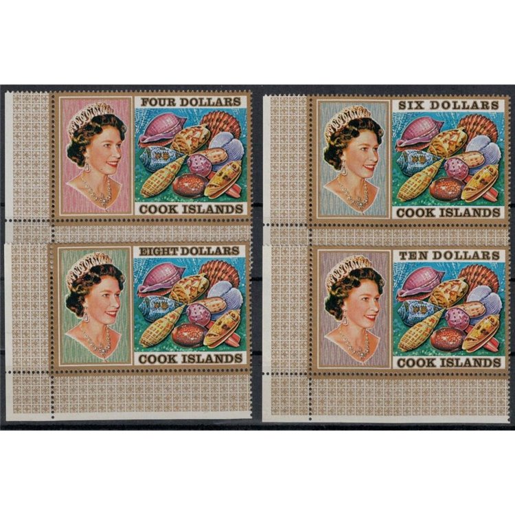 ISOLE COOK 1975 Serie ordinaria, conchiglie 4v MNH**