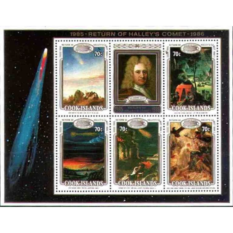 COOK ISLANDS 1986 Halley's Comet 1 s/s MNH**