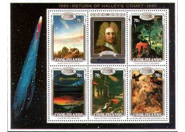 ISOLE COOK 1986 Cometa di Halley 1 BF MNH**